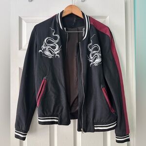 Sweewe Dragon Embroidered Dragon Bomber Jacket